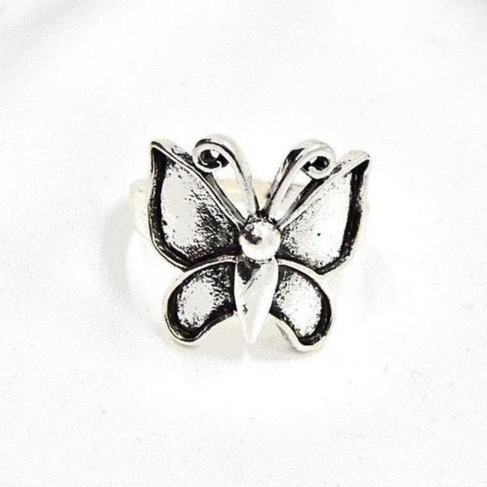 Burnished Silver Butterfly Ring